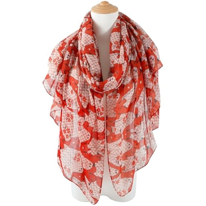 آي إس آي Animal Themed Gift Scarfs for Women Soft Cozy Lightweight Fashion Wrap Shawls - Image 5