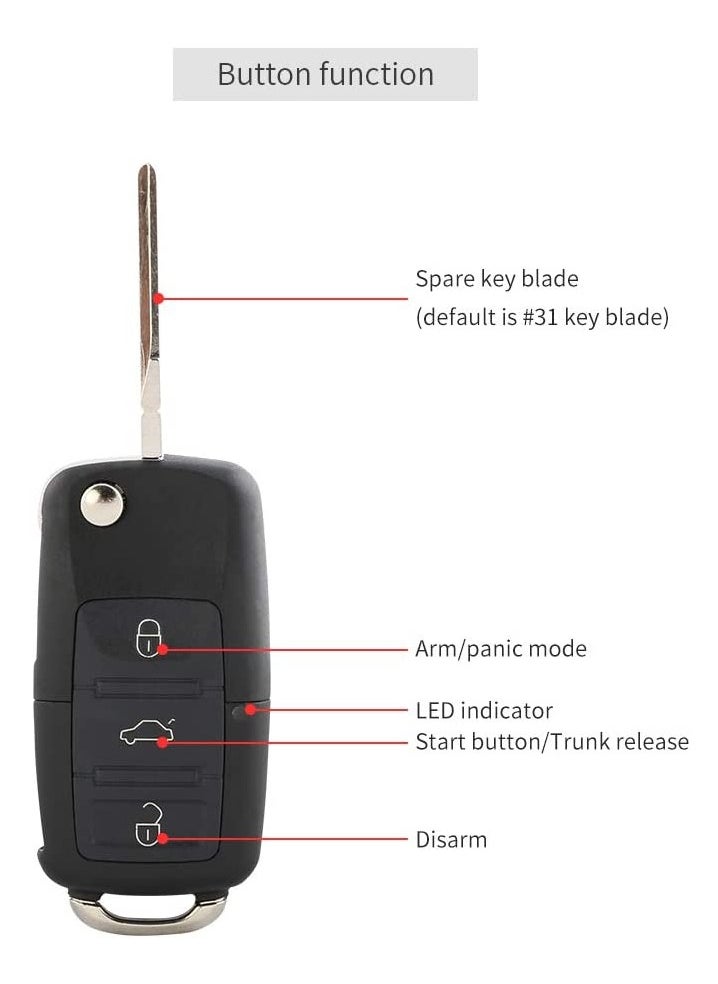 MR.SMART - 12V Car Passive Keyless Entry System PKE Engine Starter Push Button Vehicles Start/Stop Kit Safe Lock with 2 Smart Key - Image 1