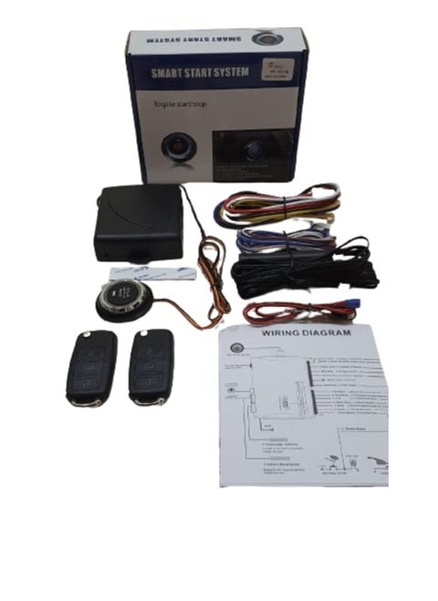 12V Car Passive Keyless Entry System PKE Engine Starter Push Button Vehicles Start/Stop Kit Safe Lock with 2 Smart Key