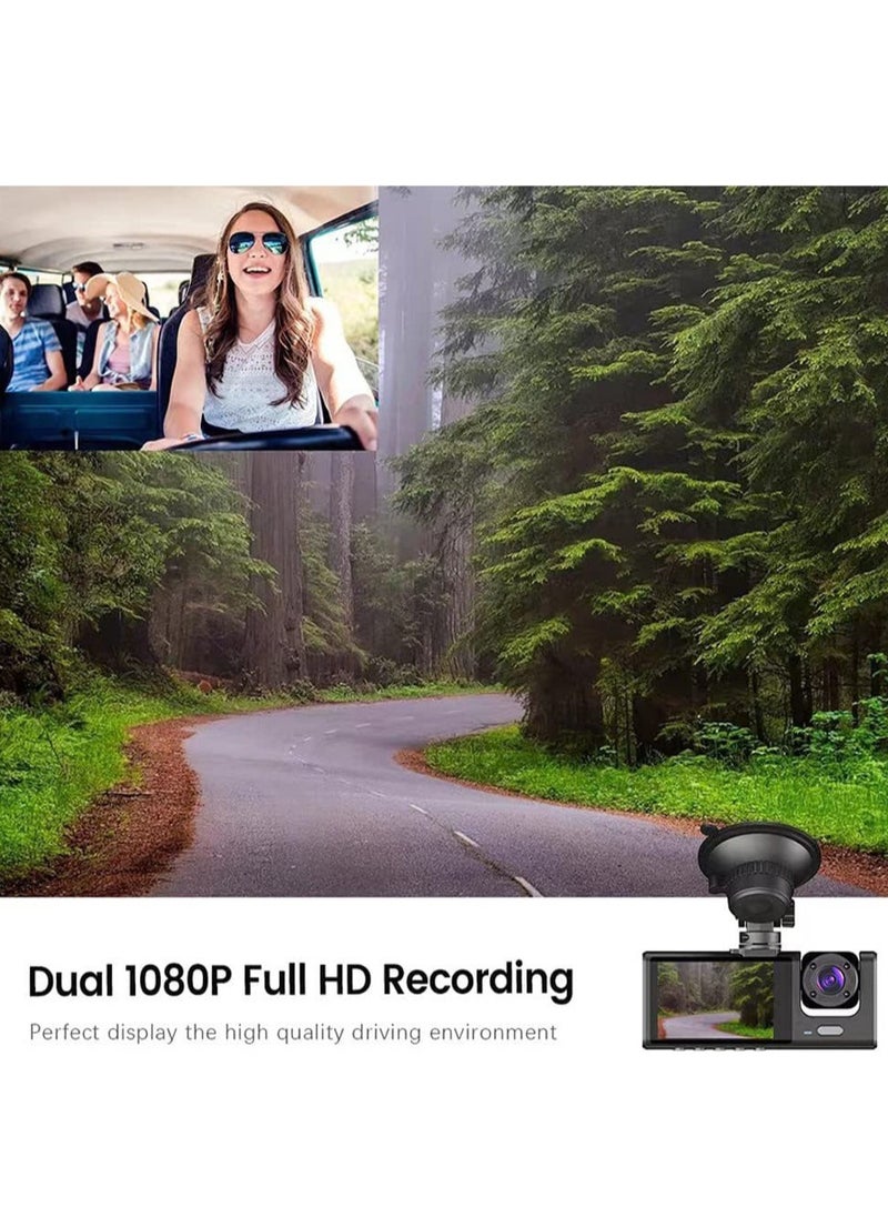 Generic NEW 3-Channel Car Dash Camera: 130° Wide Angle, 1296x1080P Front, Inside, and Rear Camera  - Image 3