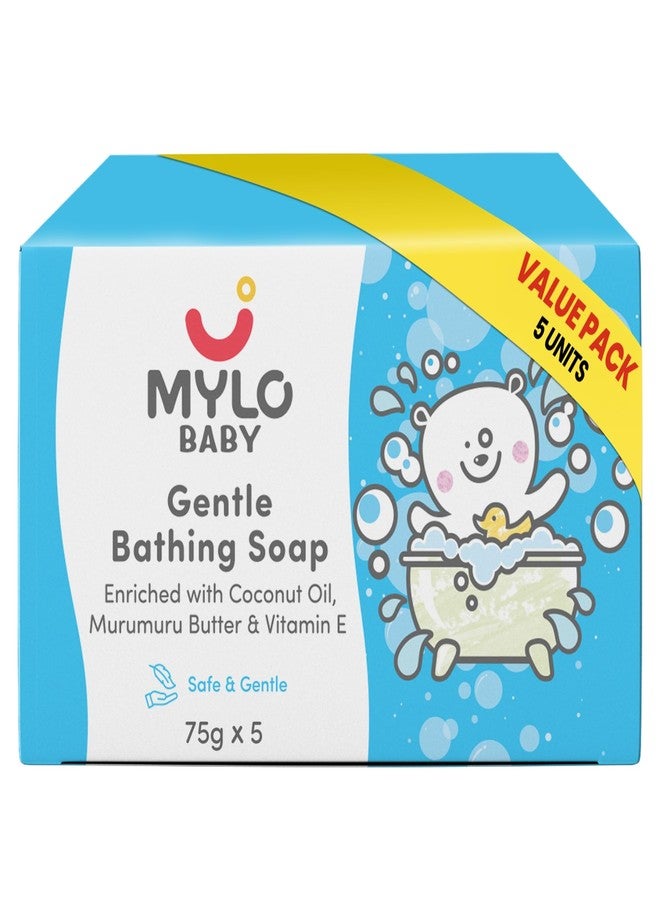 Mylo Baby Soap | 100% Natural Ingredients | Cleanses Gently | Retains Moisture | Easy to Apply | Suitable for 0-3 Years | 75 gm (Pack of 5) - Image 1