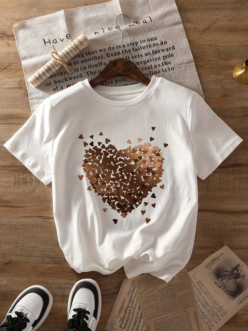 Foreign Trade Independent Station Women's Tops Round Neck Cartoon Printed Short-Sleeved T-Shirt-M - Image 1