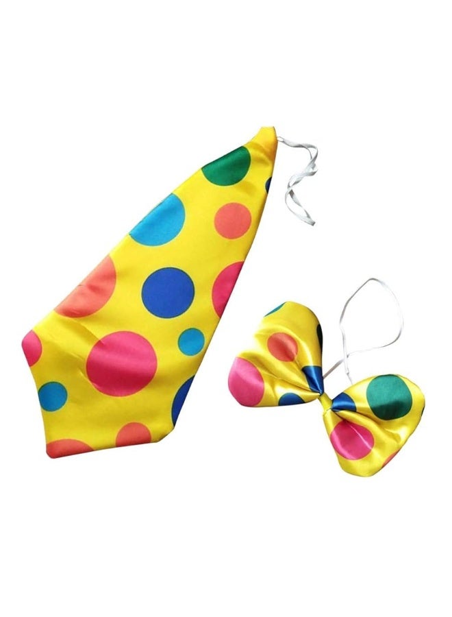 BinaryABC Clown Tie and Bow Tie SetClown Costume PropsHalloween Carnival Circus Costume Fancy Dress Accessories - Image 1