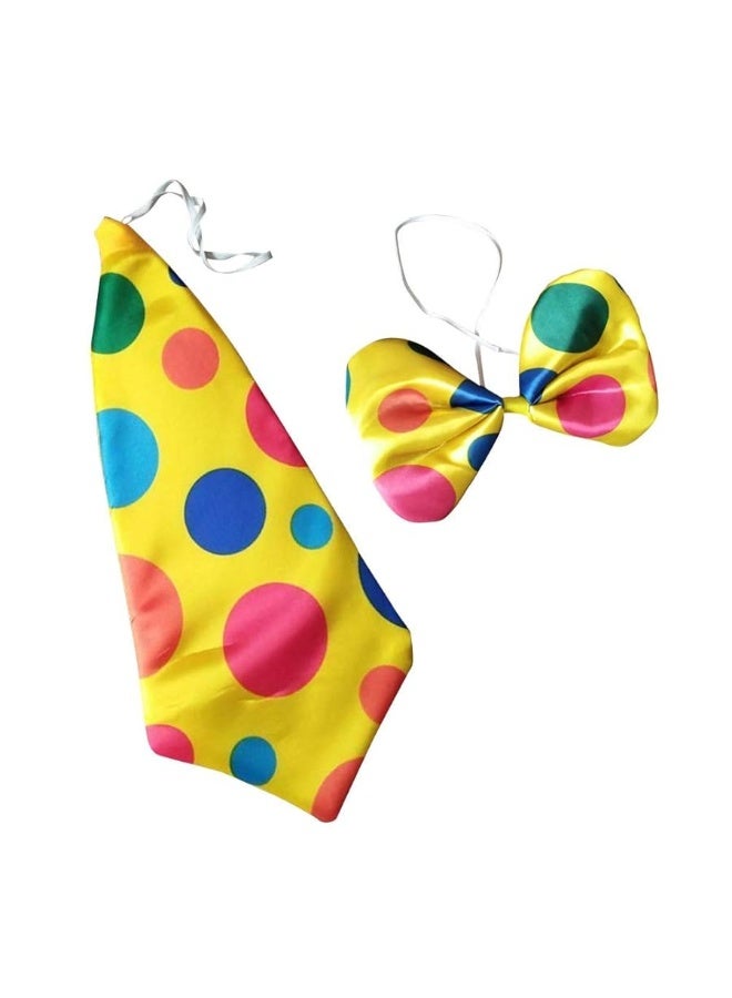 BinaryABC Clown Tie and Bow Tie SetClown Costume PropsHalloween Carnival Circus Costume Fancy Dress Accessories - Image 3