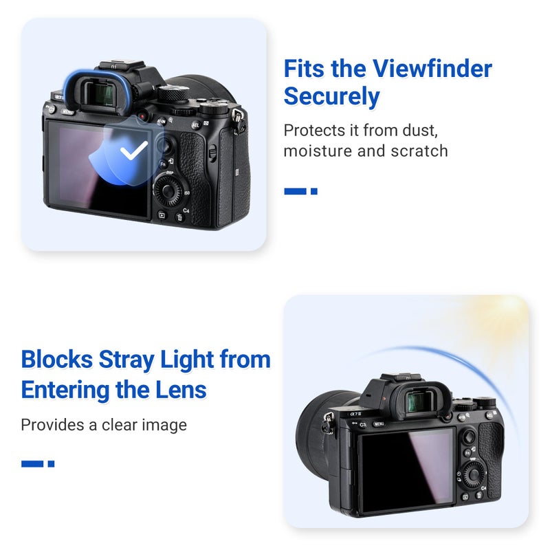 JJC 2-Pack FDA-EP18 Eyecup Eyepiece Eye Cup for Sony A7 A7II A7III A7R A7RII A7RIII A7RIV A7S A7SII A9 A99II A58 for Sony A7 A7 II A7 III A7R A7R II A7R III A7R IV A7S A7S II A99 II A58 Camera - Image 2