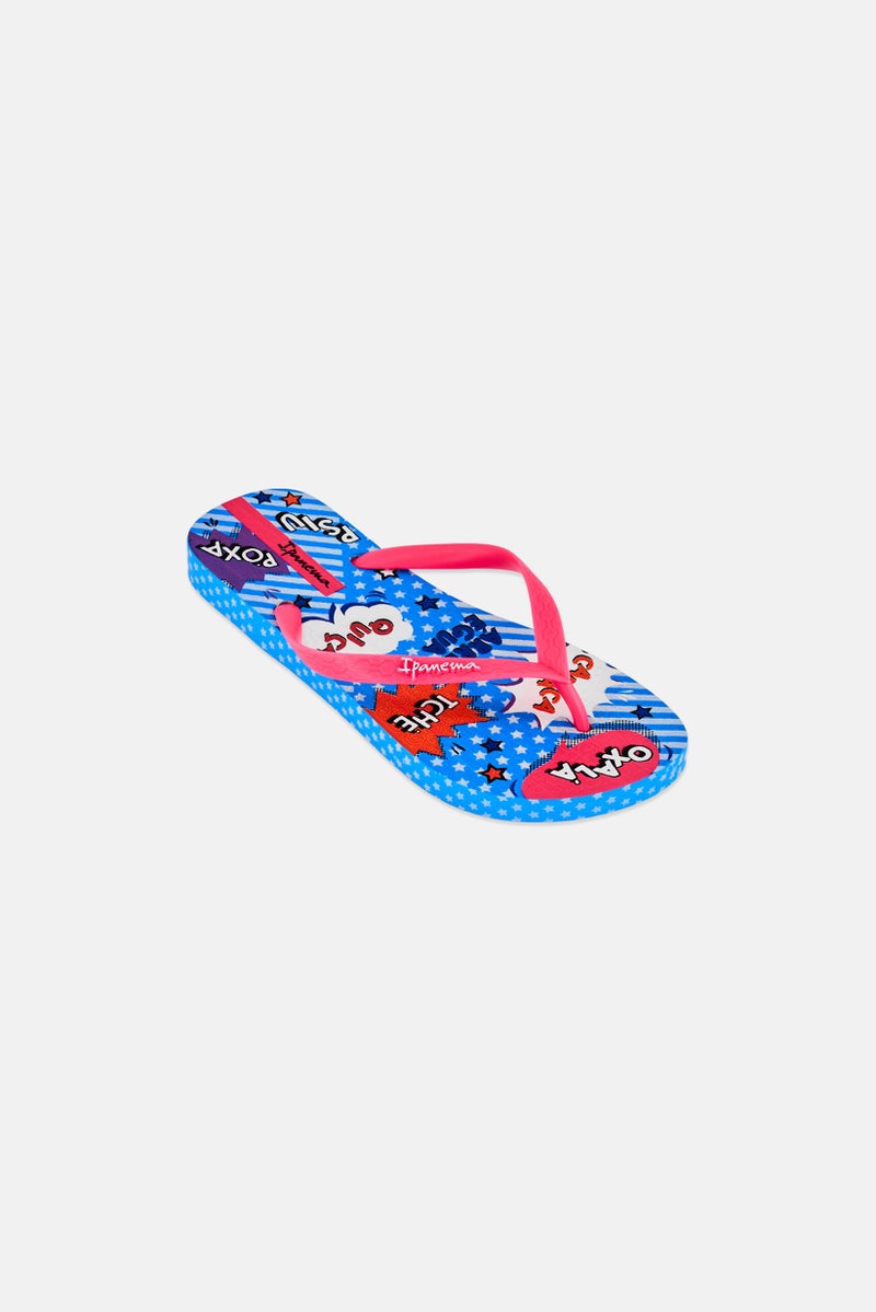 Ipanema Kids Girl Everyday Graphic Print Slip On Slippers, Multicolor - Image 1