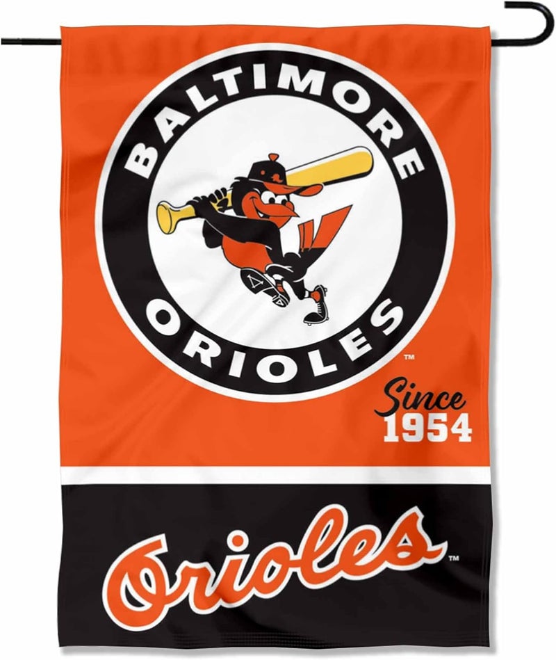 WinCraft WinCraft Baltimore Orioles Retro Vintage Throwback Double Sided Garden Flag  - Image 1