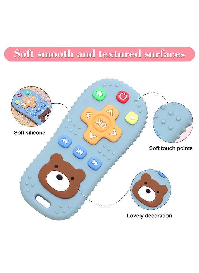 Bebiland - Bear Remote Teether for Baby, Soft Chew Toys with TV Remote Control Shape for Toddler Teething Relief and Soothe Sore Gum Infant Teether for 3-12 Months, Dark Pink - Image 1