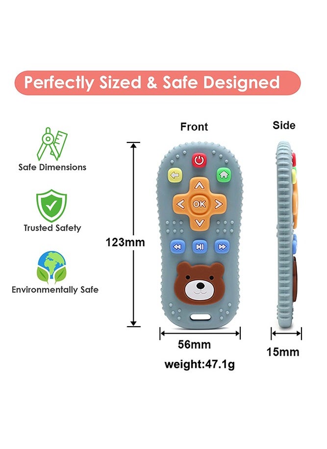 Bebiland - Bear Remote Teether for Baby, Soft Chew Toys with TV Remote Control Shape for Toddler Teething Relief and Soothe Sore Gum Infant Teether for 3-12 Months, Dark Pink - Image 1