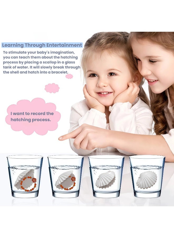 ILovhaprty Magic Mermaid Shell Surprise Box – 1pcs Mermaid Theme Hatch & Grow Seashell Toy with Ocean Necklace Inside, Water-Activated Expanding Shell Gift, Mystery Blind Box Party Favor for Kids Girls - Image 5