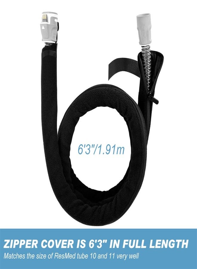 CUNQN CPAP Tube Cover Black Cpap Hose Covers 6FT Tubing Wrap Ultra Soft Zippered Fleece Cover CPAP Accessories for All CPAP Tubing - Image 5