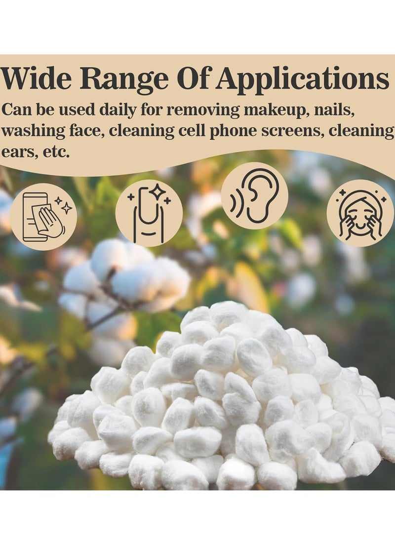 20 20 Planet CARE EVERYDAY 300 pieces Ultra-Soft Cotton Ball Absorbent Cotton Balls Bulk for Face Small White Cotton Balls for Nail Polish Remover Mini Medium Makeup Remover  - Image 2