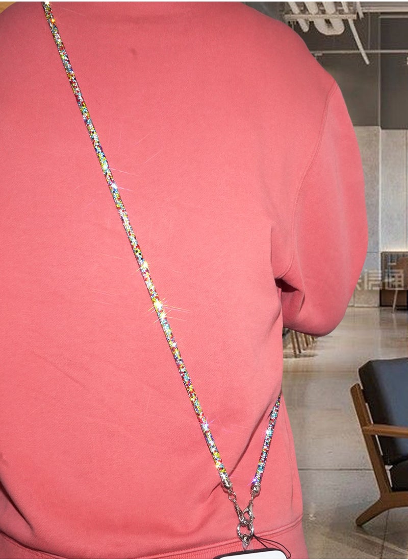 Color Fans - Crossbody Long Lanyard Set with Diamonds Suitable for Pairing with Items Such As Phones Wallets Keys - Image 1