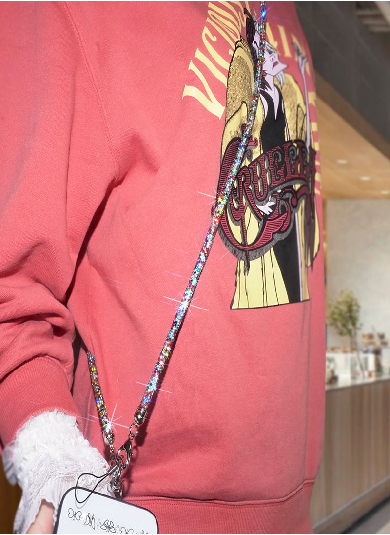 Color Fans - Crossbody Long Lanyard Set with Diamonds Suitable for Pairing with Items Such As Phones Wallets Keys - Image 1