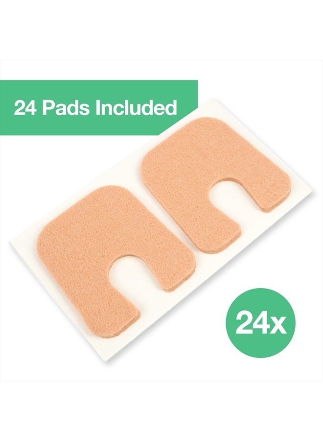 U-Shaped Felt Callus Pads | Protect Calluses from Rubbing on Shoes | Reduce Foot and Heel Pain | Pack of 24 | 1/8” Self-Stick Pedi Cushions - Image 2