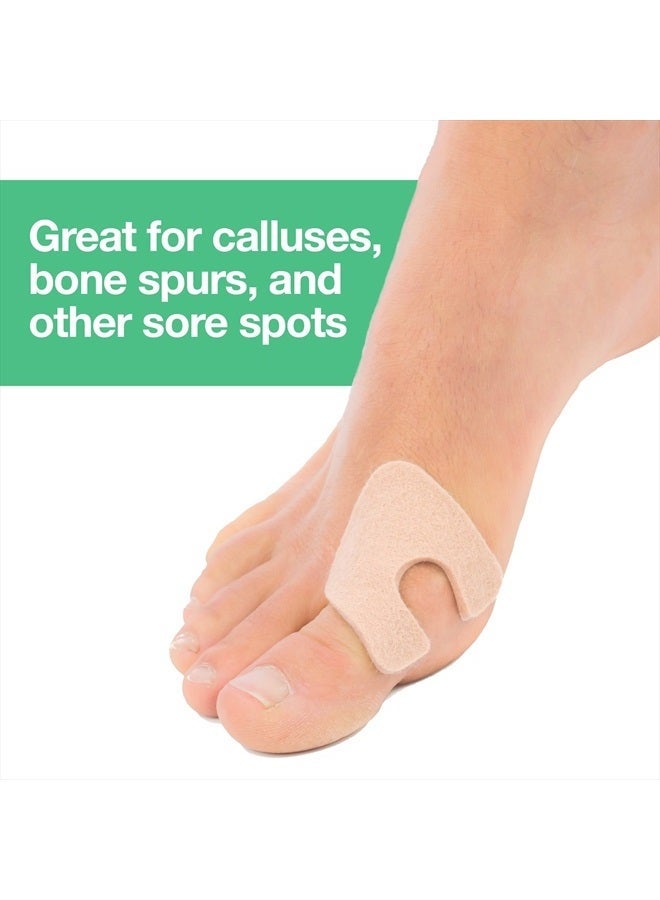 U-Shaped Felt Callus Pads | Protect Calluses from Rubbing on Shoes | Reduce Foot and Heel Pain | Pack of 24 | 1/8” Self-Stick Pedi Cushions - Image 4