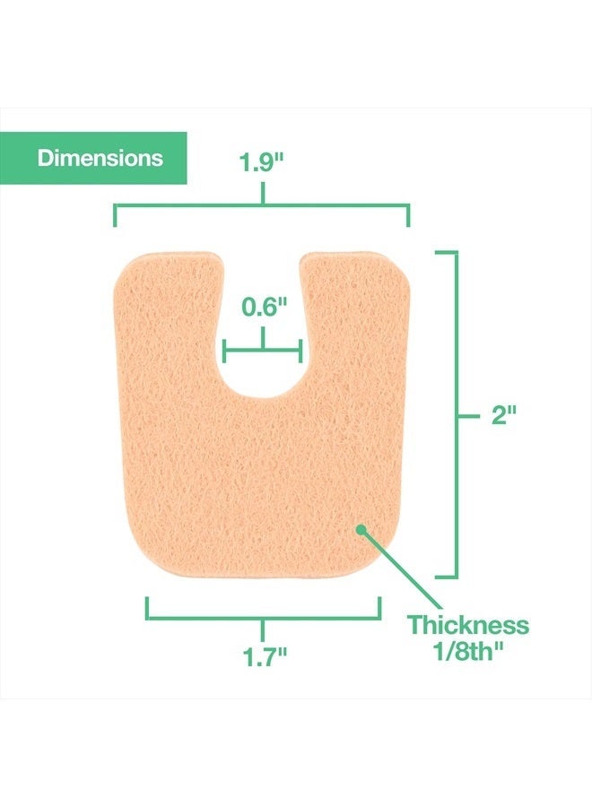 U-Shaped Felt Callus Pads | Protect Calluses from Rubbing on Shoes | Reduce Foot and Heel Pain | Pack of 24 | 1/8” Self-Stick Pedi Cushions - Image 3