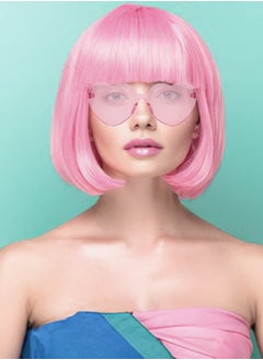 KASTWAVE Featured Wigs with Party Sunglasses, Makeup Party Kit, Color Bob Wig, Cosplay Wigs and Party Wigs, Party Wigs Decorations Favors (Pink)  - Image 2