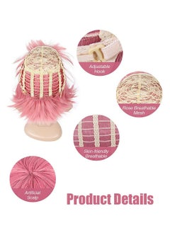 KASTWAVE Featured Wigs with Party Sunglasses, Makeup Party Kit, Color Bob Wig, Cosplay Wigs and Party Wigs, Party Wigs Decorations Favors (Pink)  - Image 5