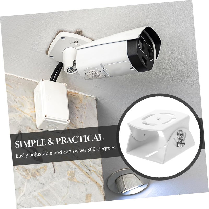 POPETPOP 1 Set Universal Joint Bracket Monitor Mount for Compatible Indoor Motion Security Bracket Holder Bracket Clamp White Aluminum Alloy - Image 2