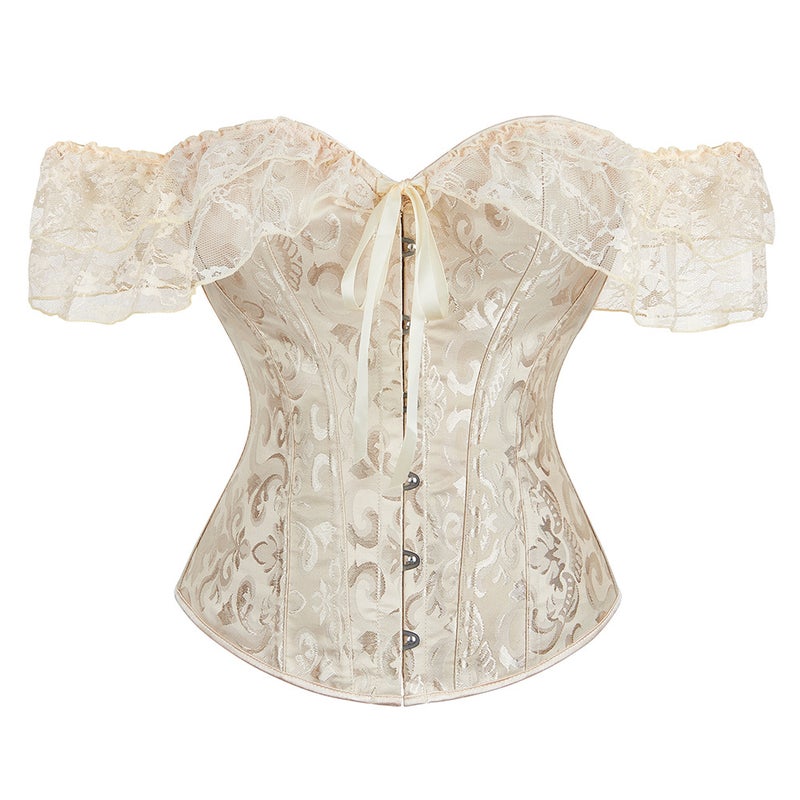 Lace Off-Shoulder Shapewear Top Bridal Dress Waist-Cinching Corset Vest Waist Cincher Court-Style Corset - Image 1