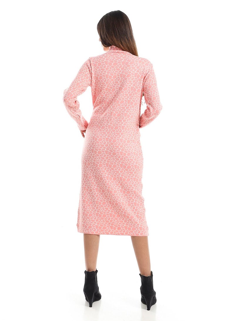 Caesar WomenCasual Wool Short Dress With Leather Design  - Image 3