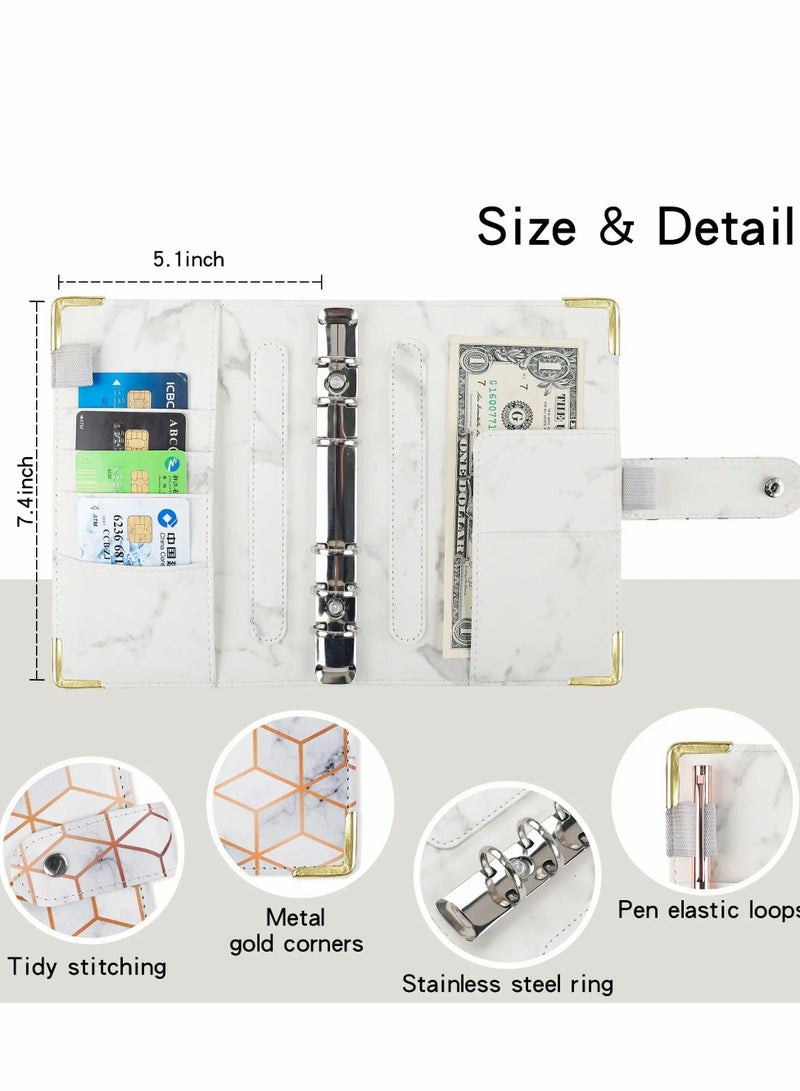 SYOSI Budget Binder - A6 Budget Binder with Zipper Cash Envelopes for Budgeting, Money Organizer for Cash, Budget Planner Money Savings Binder - Image 3