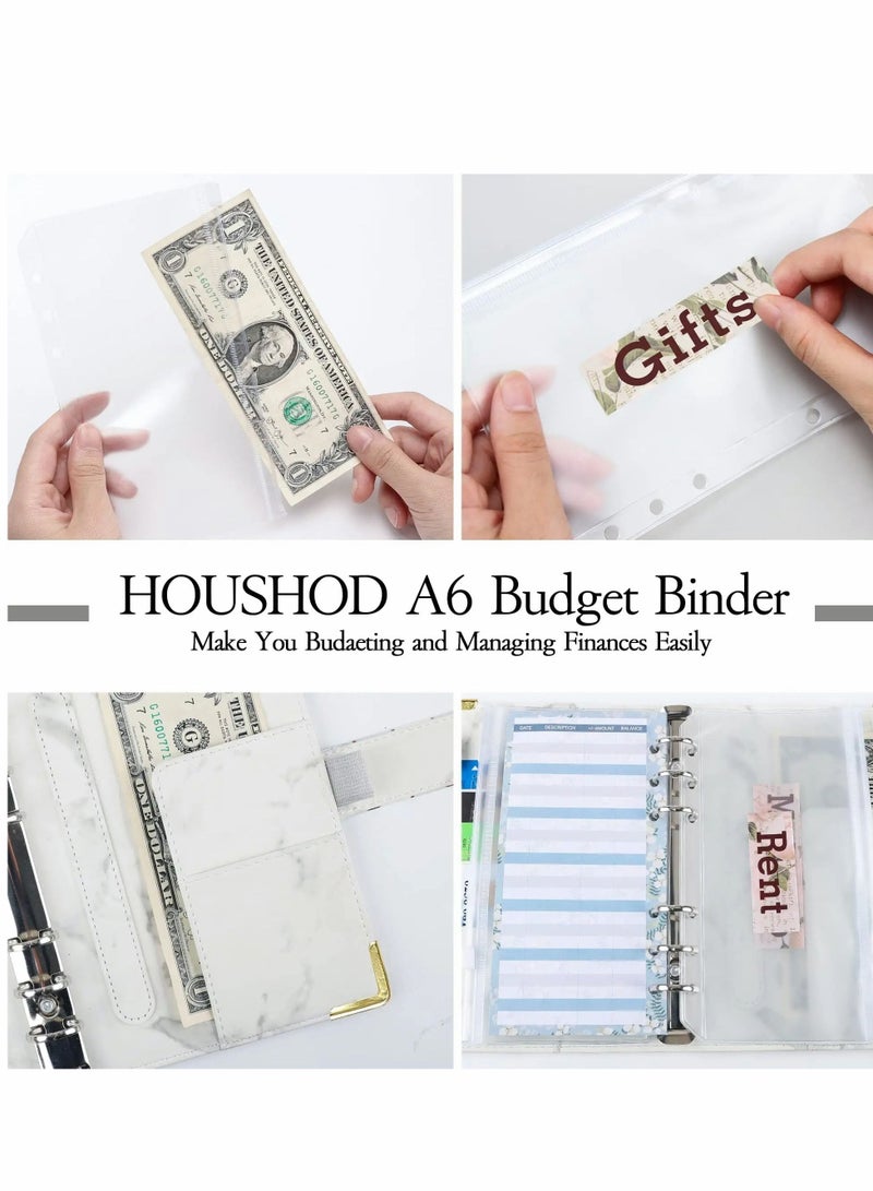SYOSI Budget Binder - A6 Budget Binder with Zipper Cash Envelopes for Budgeting, Money Organizer for Cash, Budget Planner Money Savings Binder - Image 4