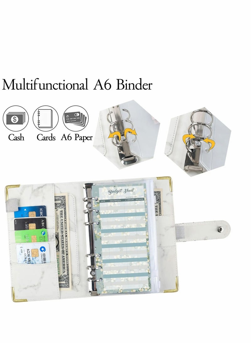 SYOSI Budget Binder - A6 Budget Binder with Zipper Cash Envelopes for Budgeting, Money Organizer for Cash, Budget Planner Money Savings Binder - Image 5