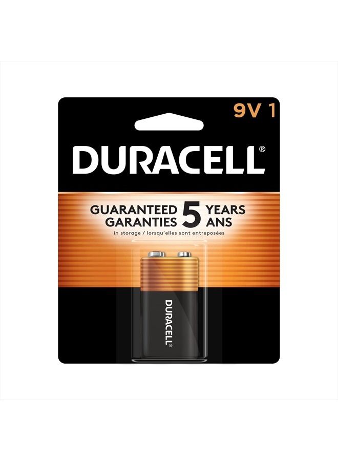 Duracell بطارية دوراسيل كوبر توب 9 فولت، عبوة 1، بطارية 9 فولت بقوة طويلة الأمد، بطارية قلوية 9 فولت لجميع الأغراض للأجهزة المنزلية والمكتبية - Image 1