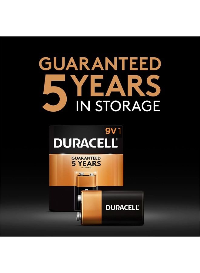 Duracell بطارية دوراسيل كوبر توب 9 فولت، عبوة 1، بطارية 9 فولت بقوة طويلة الأمد، بطارية قلوية 9 فولت لجميع الأغراض للأجهزة المنزلية والمكتبية - Image 3