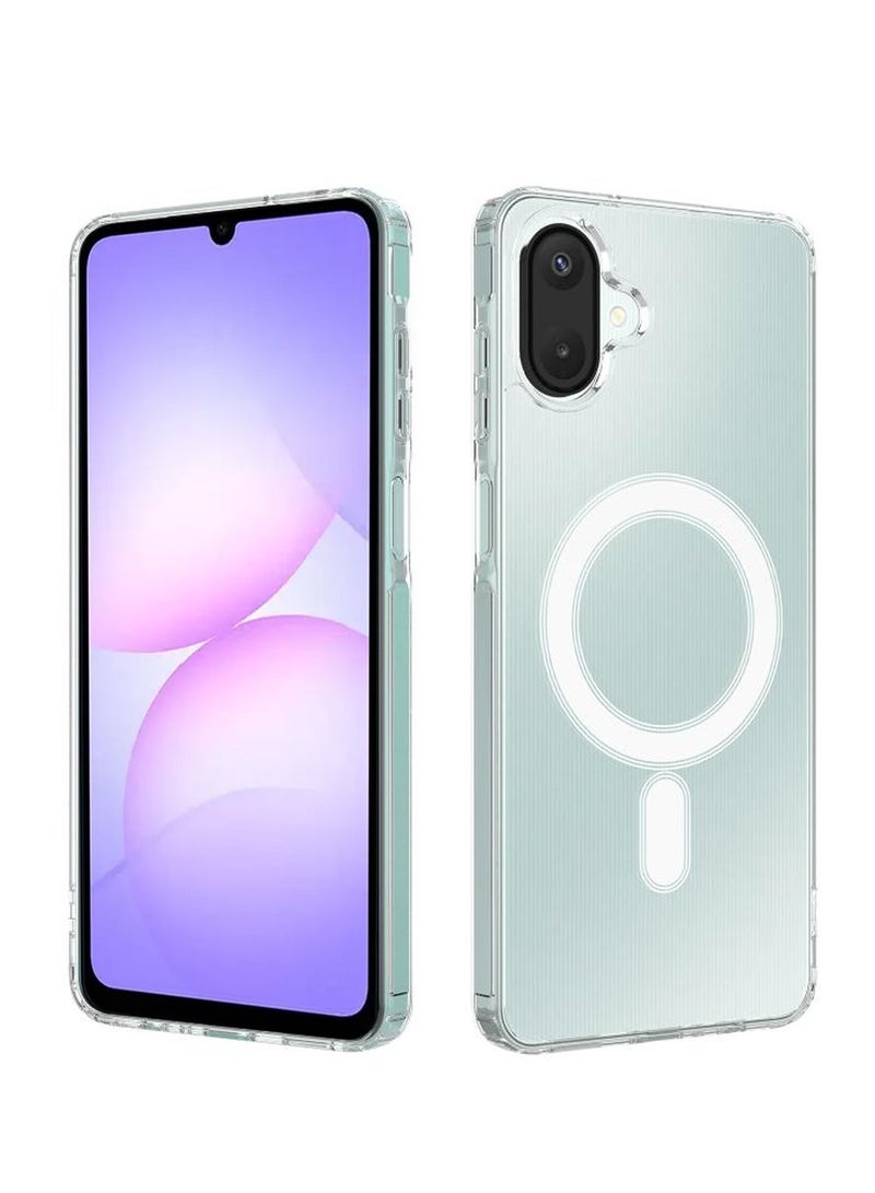 Wtech Samsung Galaxy A07 4G 2025 Magnetic Case, Slim Transparent Flexible TPU Shockproof Magsafe Back Phone Case (MCTPTN) - Clear & Samsung Galaxy A07 4G 2025 GMAX Premium Series Curved Edges 9H 2.5D Tempered Glass Screen Protector - Clear Bundle - Image 2
