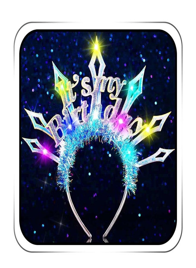 ACEDRE Light Up Happy Birthday Headband Glowing Led Birthday Party Crown Rave Costume Hair Accessories for Women - Image 1
