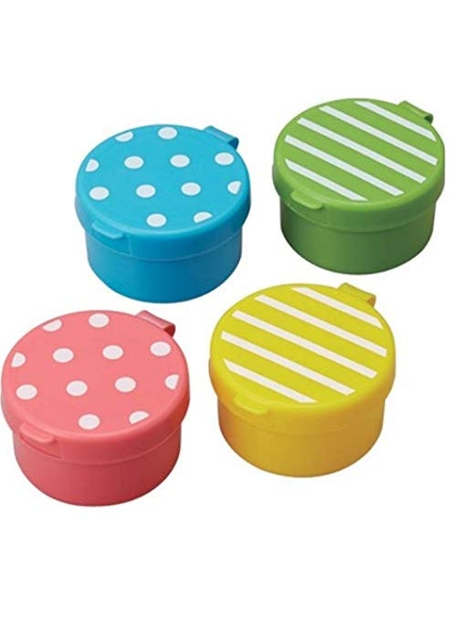 Torne Torune Condiment Mayo Containers two set for Bento Lunch Box Mini Animal Friends and Dot Border Total 8 cups  - Image 3