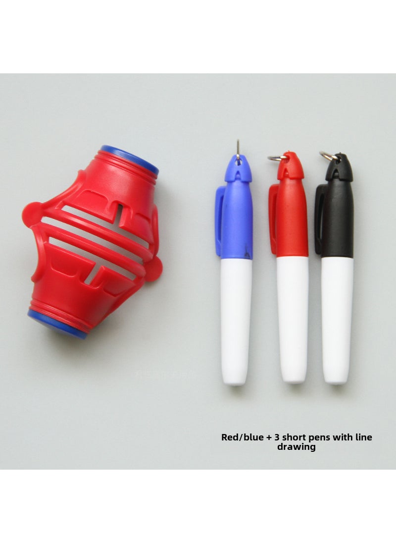 Generic 360° Rotating Golf Ball Liner Marker Pen Red/Blue +3 short line pens