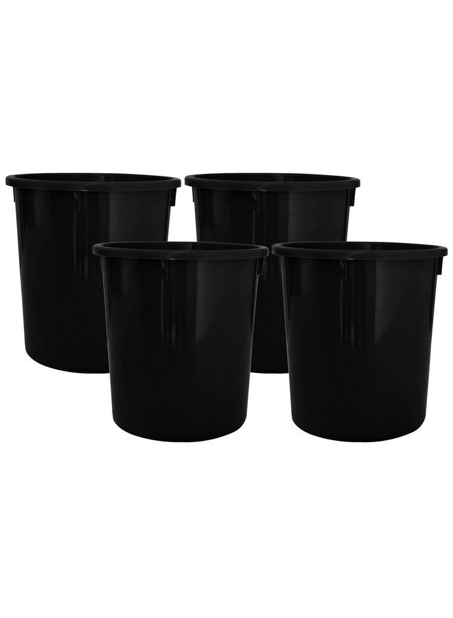 Kuber Industries Plastic Open Dustbin, Trash Bin, Garbage Bin, Waste Bin, Capicity 5Ltr, Pack of 4 (Black)-47KM01036 - Image 1