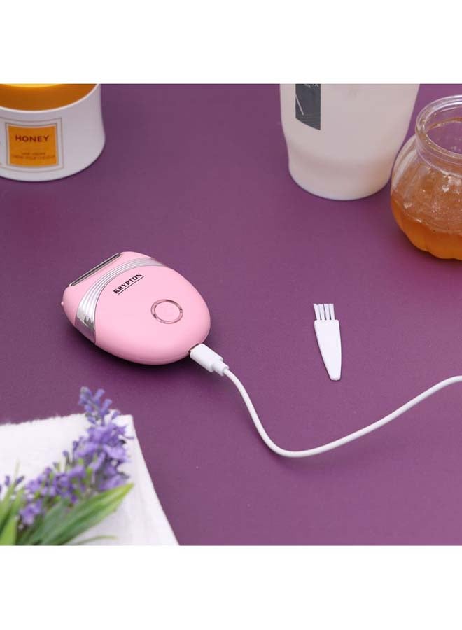 KRYPTON 2-in-1 Cordless Rechargeable Lady Shaver – Facial & Body Hair Removal, Wet & Dry Use, USB Charging, Bikini & Underarm Trimmer Pink 450grams - Image 4