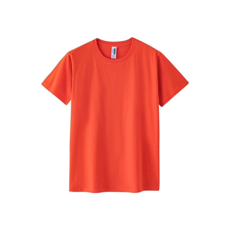 Amazon Cross-border 150g Combed Cotton Crewneck Short-sleeved T-shirt Mens Solid Color Loose Fashion Brand Work Clothes Printing Orange