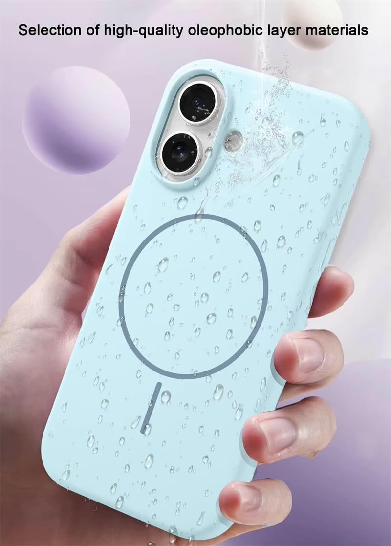 سيليكون غطاء سيليكون مغناطيسي فاخر لهاتف آيفون 17 أزرق سماوي متوافق مع سلسلة آيفون - مقاوم للصدمات، نحيف، ناعم الملمس، مع دعم الشحن اللاسلكي المغناطيسي - Image 2