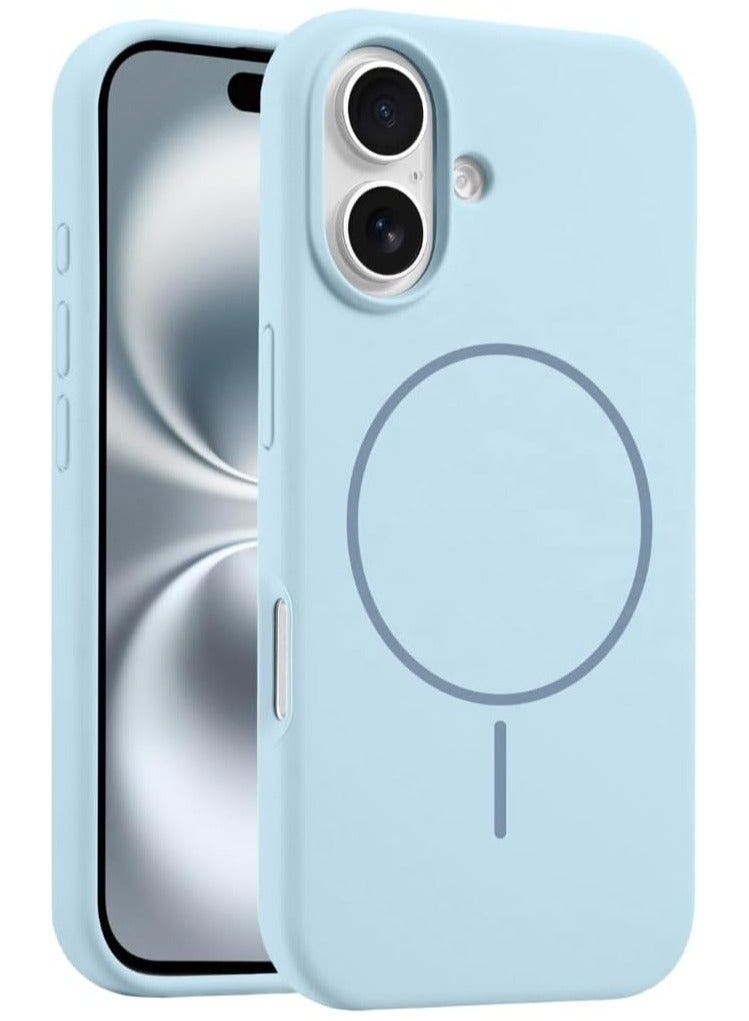 سيليكون غطاء سيليكون مغناطيسي فاخر لهاتف آيفون 17 أزرق سماوي متوافق مع سلسلة آيفون - مقاوم للصدمات، نحيف، ناعم الملمس، مع دعم الشحن اللاسلكي المغناطيسي - Image 1