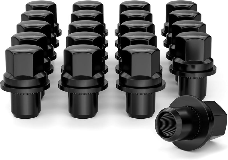 EZISOE 20PCS M14x15 183 Tall Black Mag Seat Closed End Bulge Acorn Lug Nuts 087 Hex Wheel Lug Nuts for OEM Factory Land Rover LR3 LR4 Range Rover Sport