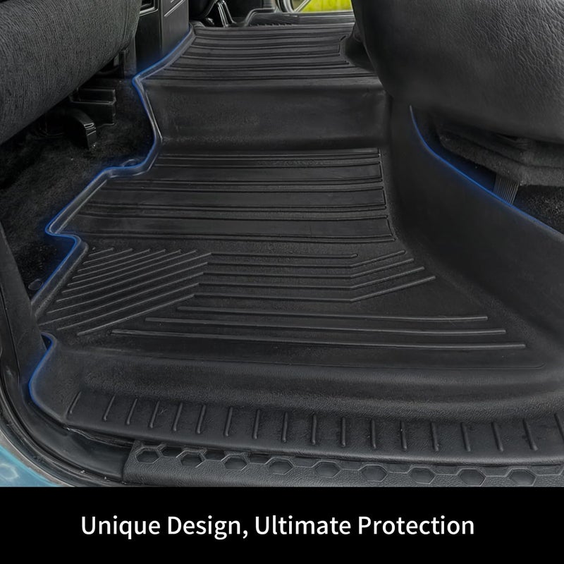OEDRO Upgraded Floor Mats Fit for 2012-2018 Dodge Ram 1500/2500/3500 Crew Cab, 2019-2024 Dodge Ram 1500 Classic Crew Cab, TPE All-Weather, 1st and 2nd Row: Full Set Liners, Black - Image 5