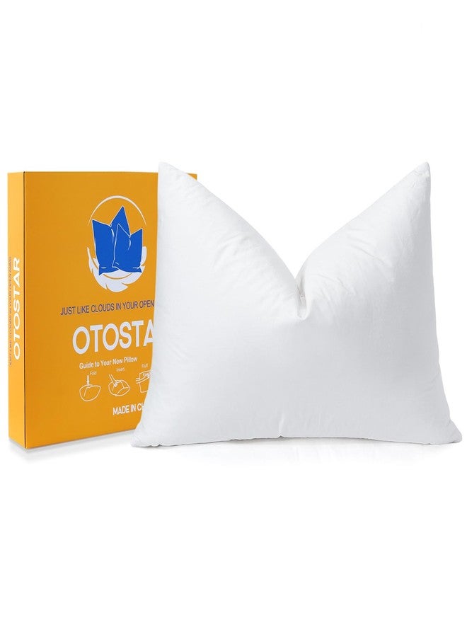 Otostar وسادة رمي من أوتوستار، حزمة من 1، حشوات ريش وأسفل، 12 × 20، حشوات وسادة ناعمة ورقيقة بغطاء قطن 100%، وسائد زخرفية للأريكة والسرير - أبيض - Image 1