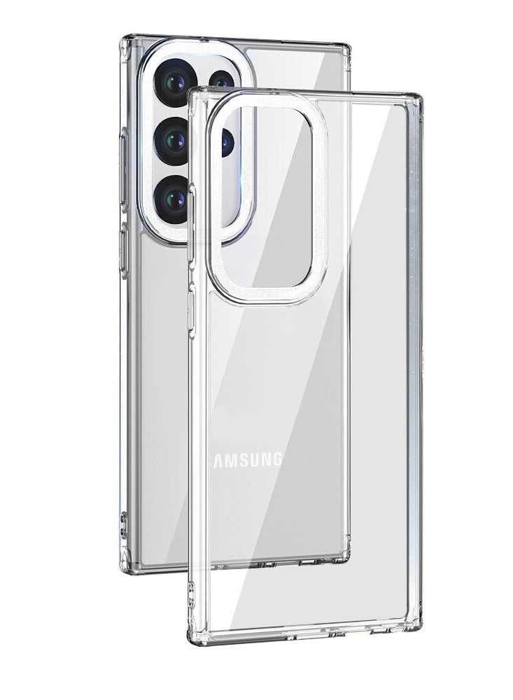 CATANES Samsung Galaxy S23 Ultra Clear Case Shockproof Slim Anti-Yellow Hybrid Hard PC+ TPU Cover Metal Camera Lens Frame  - Image 1