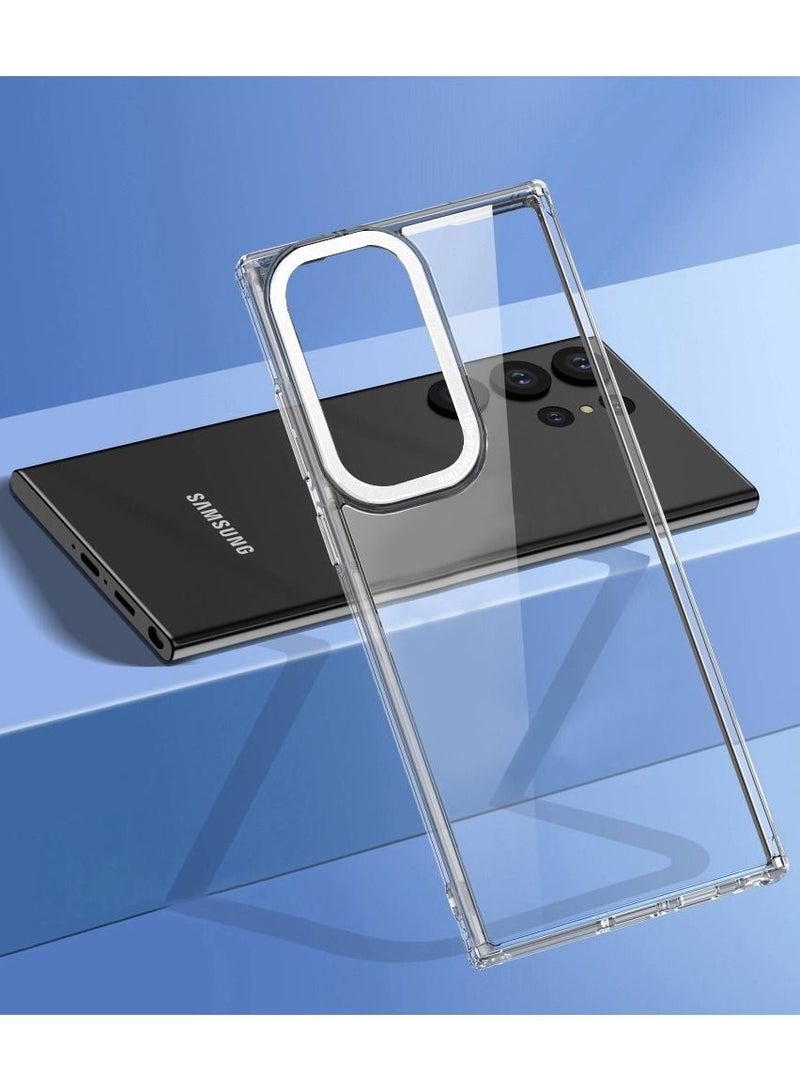 CATANES Samsung Galaxy S23 Ultra Clear Case Shockproof Slim Anti-Yellow Hybrid Hard PC+ TPU Cover Metal Camera Lens Frame  - Image 3