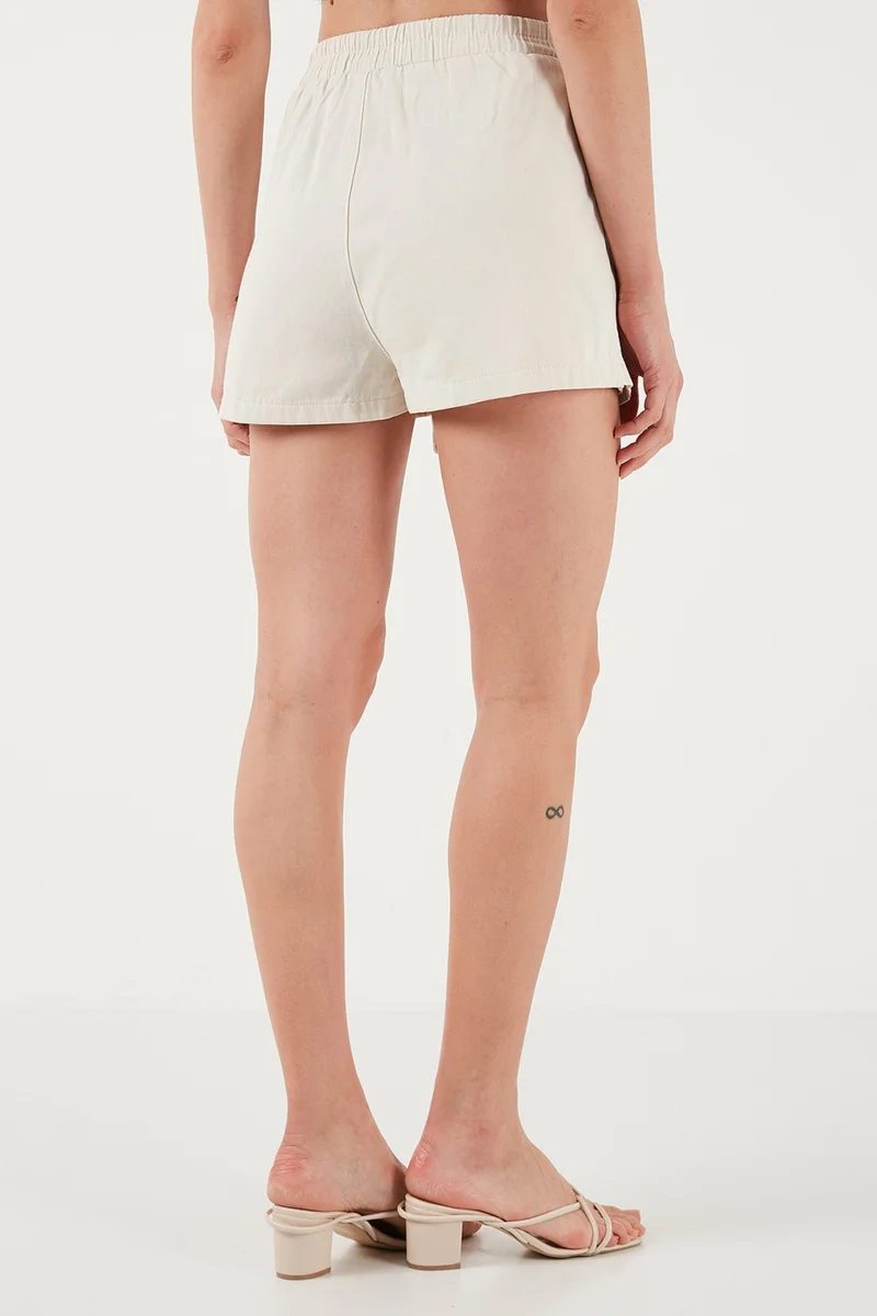 ليلا Cotton Zippered Asymmetrical Mini Shorts Skirt Women's SHORTS SKIRT 668YP4411