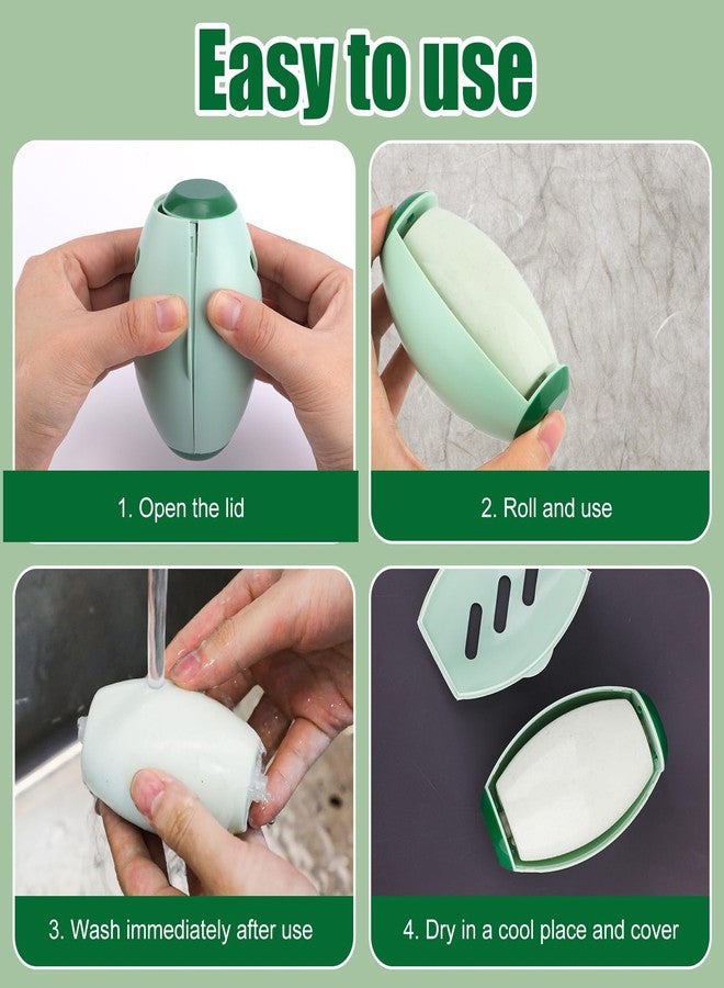 Gosknor 2pcs Reusable Washable Lint Roller, Mini Lint Roller Travel Size Cat Dog Hair Roller Ball Portable Pet Hair Sticky Remover Fabric Shaver Cleaner for Clothing Sofas Debris Dust (Green) - Image 4