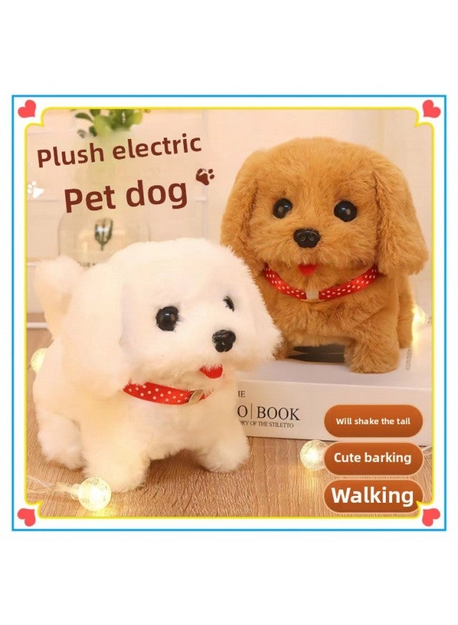 Puppies Boys And Girls Walking Simulation Plush Cute Cute Calling Toys Dogs Children Babies Electric Calling Bags-Color:Labrador Powder Collar-Specifications:Rechargeable Battery + Charger + Traction Rope + Bell [70% Of People Choose]  - Image 2
