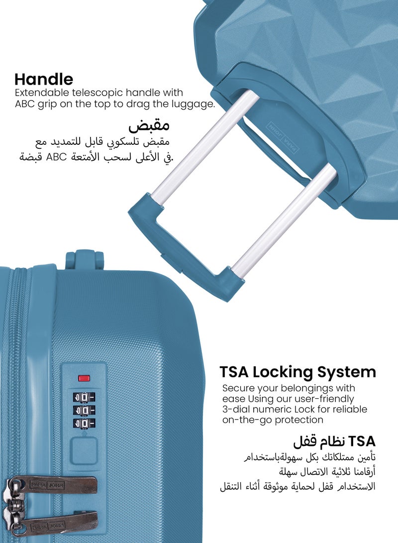 بارا جون طقم حقائب سفر بعجلات من كريستالين  -  قطع - أزرق - Image 5