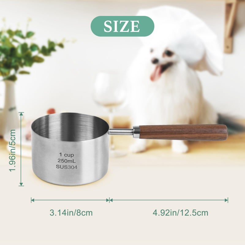 Fafaflyer Dog-Cat Food-Scoop Measuring-Cup - 304 Stainless Steel Material.1-Cup Capacity. Precision Scale Measurements - Image 2